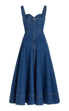 Chic Feminine Style, Corporate Dress, Denim Midi Dress, Fancy Dress Design, Stylish Work Outfits, Backless Maxi Dresses, Denim Mini Dress, Skirt Design