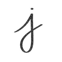 the letter j is made up of small black dots