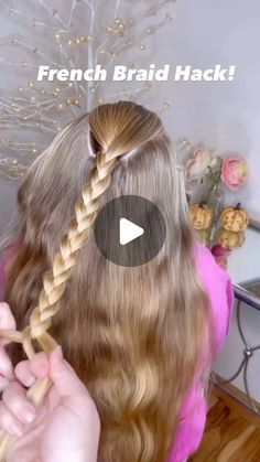 Humera | Beauty & Skin Care on Instagram: "French braid hack🎀✨  #instadaily #instafashion #hack #hairstyles #hairhack #hairtutorial #fashionhacks #fashionblogger #reelitfeelit #explore #explorepage #viral #reelsinstagram" Cute French Braid Ideas, Simple French Braid Tutorial, French Braid Tips And Tricks, French Two Braids, Pull Through French Braid, How To French Braid Step By Step Videos, How To Make Hair Braids, Easy French Plait, Cute Hairstyles For Medium Length Easy