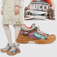 Designer: Gucci Condition: Authentic And Brand New Style Name / Number: 543283 Dor50 8267 Material: Leather & Textile Upper, Rubber Sole Unique Features: Layered Details Race Over And Around This Cool 'Flashtrek' Sneaker That Is Amped Up On A Sculpted, Mega Chunky Flared Sole. Gucci Graphic In Sega Font On Tongue. Label Detailed Pull Tab At Counters. Perforated Padded Ankle Detail. Color: Multi Colored Metallics, Please Note That Color Appearance May Vary Depending On Your Monitor Settings Retai Gucci Graphic, Sega Logo, Gucci Sneakers, Gucci Shoes, Logo Color, Metallic Leather, Converse High Top Sneaker, Converse Chuck Taylor High Top Sneaker, Luxury Items