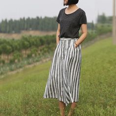 simplelinenlife-Women-Skirts-Summer-Linen-Skirt-Elastic-Waist Day Out Cotton Midi Skirt, Casual Cotton Gathered Skirt, Casual Cotton Lined Skirt, Casual Linen Maxi Skirt, Cotton Long Skirt With Relaxed Fit, Casual Linen Skirt, Relaxed Fit Cotton Long Skirt, Casual Summer Skirt With Loosely Fitted Hips, Relaxed Fit Long Cotton Skirt