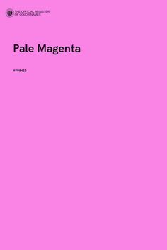 a pink book cover with the words pale magenta on it, in black and white