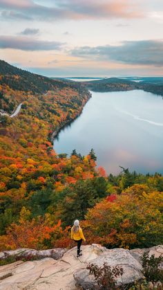 Acadia National Park In Fall Acadia National Park Autumn, Maine During Fall, National Parks East Coast, Maine Honeymoon Fall, Maine Fall Foliage Road Trips, Jordan Pond Acadia, Maine Aesthetic Fall, Acadia Aesthetic, Arcadia Maine