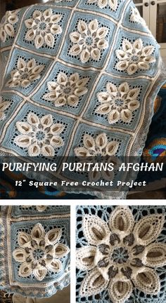 a crocheted afghan is shown with the words purifyingpurrants afghan