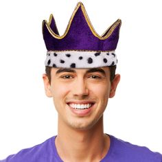 PRICES MAY VARY. BE THE KING OR QUEEN | Maybe even both. Whatever the case, our Purple Velvet Royal Crown hat looks awesome on men and women. Its silky soft material is decorated with a golden crown, multi-colored jewels, and big purple stone above the forehead. t’s tough to feel kingly if your head is cold. While it’s not designed for a trek through Antarctica, our royal hat will keep your head warm when that outdoor party goes deep into night. One size fits most. ROYAL CELEBRATION | Feeling regal? You don't need to live in a palace to be the king (or queen) of the party! Our purple velvet royal crown hat is perfect for Mardi Gras, prom night, birthdays, or just for lounging around the house and reminding everyone who's the ruler of the land. MARDI GRAS 2023 | Want to be the ruler of the Gold King Crown, King Hat, King Costume, Royal King, Crown Hat, Mardi Gras Party, Fat Tuesday, Toy For Kids, Crown Headband