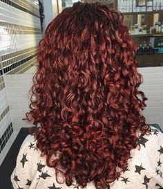 Deep Red Curly Hair, Haircut Inspired, Red Curls, Cherry Coke, Red Curly Hair, Hair Tint, Dark Red Hair