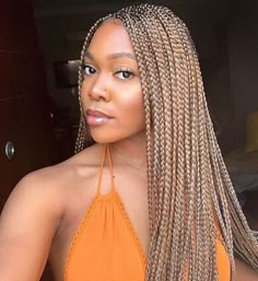 Cool Box Braids, Hair Dye Ideas Black Women, Ghana Braids Hairstyles, Hair Dye Ideas, Blonde Box Braids, Blonde Braids, Cool Box