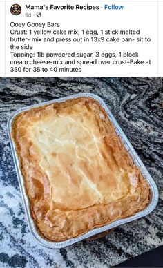 a pan filled with food sitting on top of a counter