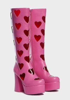 Barbie Pink Shoes, Retro Romance, Go Go Boots, Knee High Platform Boots, Dolls Kill Shoes, Dr Shoes, Gogo Boots, Pink Boots, Oboe