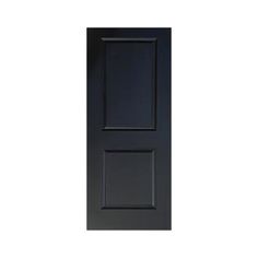 the door is black and has two panels