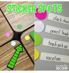 the sticker spots are used to help students learn how to use them in their classroom