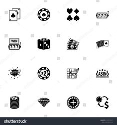 black and white casino related icons set stock photo edit now rh shutterstocker com