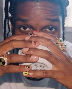 Asap Rocky Nails, Man Nails, Fun Manicure, Pretty Flacko, Short Nails Art, Nail Idea