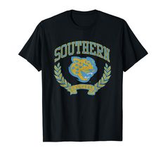 PRICES MAY VARY. Officially Licensed Southern University apparel. Show your support for the Jaguars with this Southern logo apparel! The soft material and digitally printed logo make this a great addition to any Southern Jaguars apparel collection! Go Jaguars! Wear this fan favorite Southern Jaguars apparel to the big game or just hanging our around the house. The unique vintage logo will let everyone know your affiliation with SU! Lightweight, Classic fit, Double-needle sleeve and bottom hem Southern University Jaguars, Jaguar Football Shirts, Southern Jaguars Shirts, Jaguars Shirt, Florida Gators Apparel, Clothing Logo, Vintage Logo, Vintage Tshirts, Unique Vintage