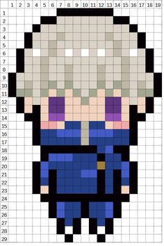 an image of a pixellated character with numbers on the bottom and one in the middle