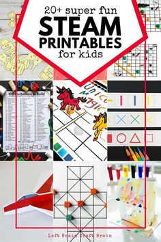 the 25 + super fun steam printables for kids to use in their homes