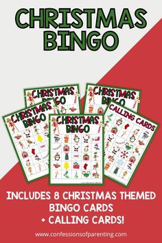 christmas bingo game for kids to play in the holiday themed area with matching numbers and pictures