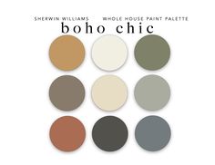 the color scheme for shewin williams's whole house paint palette boho chic