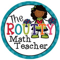 the logo for the routty math teacher, with a girl holding flowers in her hand