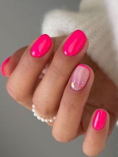 Nails Coral, Barbie Pink Nails, Valentine Nails, Her Nails, Nails Blue, Blue Springs, Classy Nails