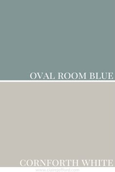 two different shades of gray and white with the words oval room blue