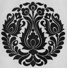 a black and white drawing of an ornamental design