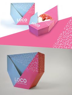 two boxes with different designs on them, one is pink and the other is blue