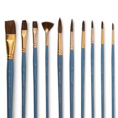 six brushes lined up next to each other