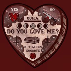 a heart - shaped sign with words written on it says ouja do you love me?