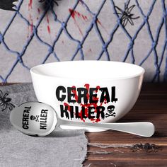 PRICES MAY VARY. Cereal Killer's Bowl & Spoon Set -Package includes 1 pcs "Cereal Killer" bowl and 1 pcs Cereal Killer spoon with skull and bloody design, set of 2 tableware for breakfast in one box. Hilarious gift for him/her. Clear Engraved Tableware -The cereal bowl is made of ceramic, this large capacity bowl can hold more cereal, soup, salad, dessert, or fruit.While the cereal spoon is made of quality stainless steel spoon, ideal for a teaspoon， snack spoon, soup spoon, coffee stirring spoo Purple Cookies, Cereal Killer, Ceramic Cookie Jar, Gift Catalog, Salad Dessert, Kitchen Food Storage, Lunch Containers, Soup Spoon, Cereal Bowl