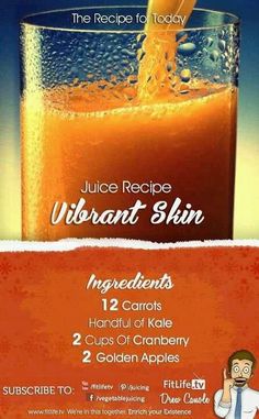 a poster advertising juice recipe for the urban skin