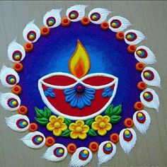 this is an image of a decorated diya