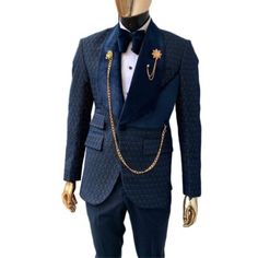 ad eBay - Men Suit Blue Jacquard Peak Collar Single-Breasted Wedding Party Custom - Buy Now, click the link (eBay) Elegant Fitted Sets For Banquets, Luxury Fitted Satin Set, Royal Blue Tuxedo Suit For Party, Royal Blue Tailored Wedding Tuxedo, Blue Elegant Formal Sets, Elegant Blue Formal Sets, Luxury Satin Formal Sets, Luxury Satin Sets For Formal Occasions, Fitted Blue Suits For Ceremony