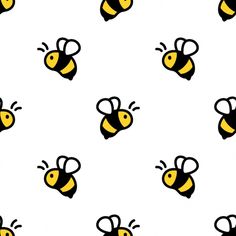 a pattern with a yellow and black bee on it