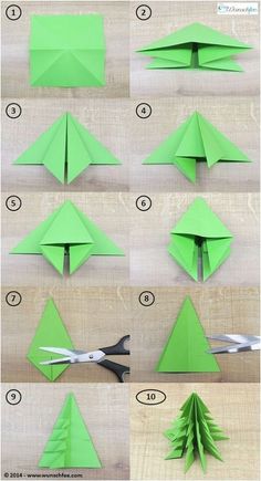 how to make an origami christmas tree