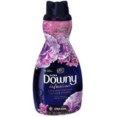 downy deodorant spray with flowers on it