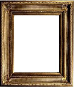 an ornate gold frame on a white background with clipping area for text or image