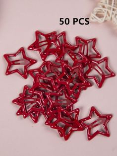 50 pcs red plastic star shapes for crafts