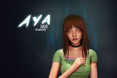 a young woman is standing in front of a dark background with the words ava hair on it