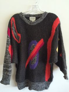 Great Adolfo women's vintage sweater w geometric shapes as pattern. 1 of 3 different base color and patterns. All 3 for $90! All Size medium Geometric Cardigan, Red Cardigan Sweater, Geometric Sweater, Nordic Sweater, Shawl Collar Sweater, Vintage Pullover, Cable Knit Sweater Cardigan, Embroidery Sweater, Embroidered Sweater