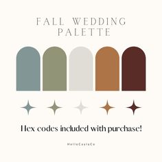 the fall wedding palette for hex code's included with purchase