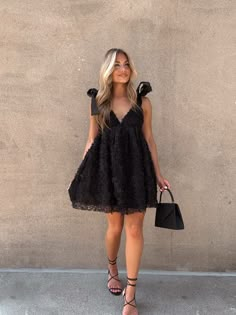 Moonlit Romance Dress Idem Ditto Black Bridal Shower Dress, Wedding Guest Dress Teen, Black Dress Senior Pictures, Babydoll Dress Outfit, Balck Dress, Black Graduation Dress, Senior Outfits, Romance Dress