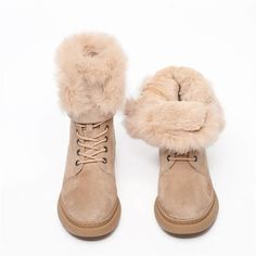 INFINIT valkeria S200 women's winter boots - fashionupstore1 Women's Winter Boots, Womens Suede Boots, Warm Winter Boots, Winter Ankle Boots, Boots Suede, Warm Boots, Suede Leather Boots, Boot Types, Beige Shoes