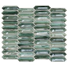 green glass mosaic tile on a white background