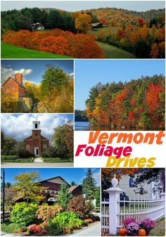 several different pictures with the words vermont folige drives