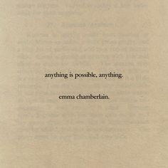 an old book with the words anything is possible, anything by emna chambelian