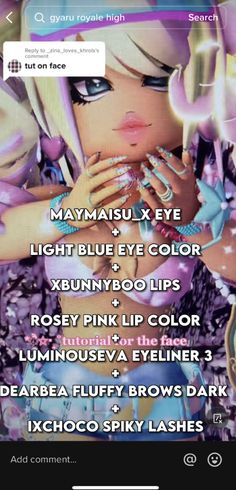 Color Codes For Royale High, Royale High Custom Faces Ideas, Royalehigh Hair Combos, Royale High Faces Names, Royal High Gyaru Makeup, Royal High Custom Eyes, Royale High Custom Eyes, Gyaru Face Combos Royale High, Gyaru Royale High Face Tutorial