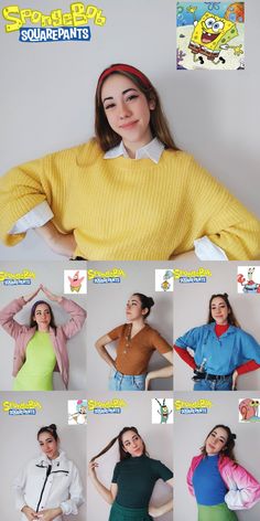 an advertisement for some sort of clothing that looks like women in different colors and sizes