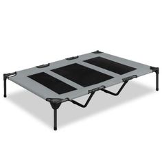 the folding bed frame is shown in black and grey