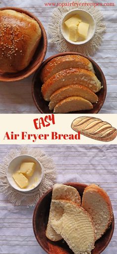 Easy Air Fryer Bread Bread Recipe For Air Fryer, Bread In A Air Fryer, French Bread In Air Fryer, Making Bread In Air Fryer, Air Fryer Sandwich Bread, Air Fryer Bread No Yeast, Bake Bread In Air Fryer, No Knead Bread Air Fryer, Ninja Foodie Bread Recipes